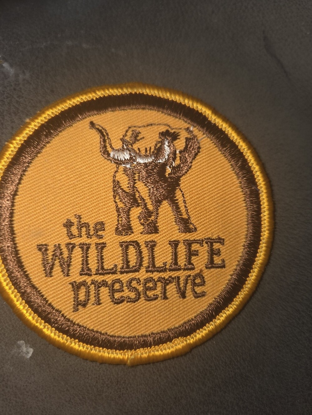 Vintage 1970s The Wildlife Preserve Embroidered Sew On Elephant Patch